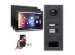 Videocitofono Ip Goliath: 10 Pollici Casa Trifamiliare, Rfid, Display, Antracite : 10 Pollici In Nero : Scatola Da Esterno : 4 Connessioni Poe Tramite:: 4 Selezione Monitor Poe: 10 Pollici In Nero Scatola Di Montaggio Per Campanelli: Scatola Da Esterno