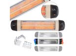 Arebos Riscaldatore Radiante A Infrarossi 2500W Argento | Montaggio A Parete E A Soffitto Terrazza