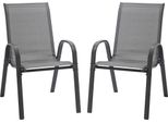 Outsunny Set Di 2 Sedie Da Giardino Impilabili Con Braccioli Sedie Da Giardino Grigio