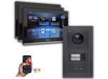 Videocitofono Ip Goliath: 10 Pollici 3 Monitor 2 Fam., Display, Antracite : 10 Pollici In Nero : Scatola Da Esterno : 4 Connessioni Poe Tramite:: 4 Poe Selezione Monitor: 10 Pollici In Nero Scatola Di Montaggio Per Campanelli: Scatola Da Esterno