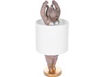 Brubaker Lampada Da Tavolo O Da Comodino Hippo Ballerina - Lampada Da Tavolo Con Base In Ceramica E Paralume In Tessuto - Altezza 43 Cm, Bianco Grigio