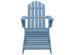 Vidaxl Sedia Da Giardino Adirondack Con Poggiapiedi In Legno Massiccio Di Abete Blu