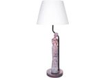 Brubaker Lampada Da Tavolo O Da Comodino A Forma Di Donna Africana In Look Rame - Lampada Da Tavolo Con Base In Ceramica E Paralume In Tessuto - Altezza 58 Cm, Grigio Bianco