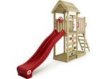 Wickey Torre Gioco Joyflyer Con Scivolo, Torre Di Arrampicata Con Sabbiera, Scala E Accessori Da Gioco - Rosso