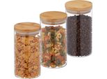 Relaxdays Set Di 3 Barattoli Con Coperchio 1000 Ml