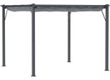 Outsunny Pergola Gazebo Copertura Patio Con Tetto Scorrevole Giardino Alluminio Grigio Antracite+Grigio Scuro 3X3X2,23 M