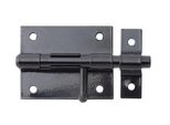Alberts 863371 Serratura A Chiavistello, Con Maniglia Rotonda E Occhiello Collegato, Plastificata Nera, Piastra 70 X 57 Mm, Bullone Ø 9,5 Mm, Lunghezza Totale 100 Mm, Set Da 10