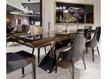 Casa Padrino Tavolo Da Pranzo Art Deco Nero/Oro - Tavolo Da Cucina In Legno Massiccio Fatto A Mano - Mobili Da Sala Da Pranzo Art Deco