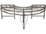 Casa Padrino Panca Da Giardino Liberty Marrone 135 X 67 X H. 45,5 Cm - Panca Da Giardino Semicircolare - Panca Da Albero In Metallo - Mobili Da Giardino Barocchi E Liberty