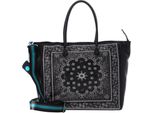 Gabs Pelle Borsa Shopper Borsa A Tracolla Riana Tg Ruga Bandana Bowling Bag Nero
