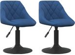 Vidaxl Sedie Da Pranzo 2 Pz. Girevoli In Velluto Blu