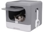 Lettiera Per Gatti Wisfor Lettiera Con Cappuccio Lettiera A Doppia Porta Chiusa Con Paletta Coperchio Della Lettiera, Pieghevole