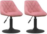 Vidaxl Sedie Da Pranzo 2 Pz. Girevoli In Velluto Rosa