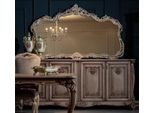 Casa Padrino Set Di Mobili Barocchi Marrone / Colori Naturali - 1 Credenza Barocca A 4 Ante E 1 Specchio Da Parete Barocco - Mobili Barocchi