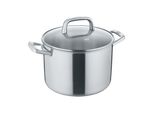 Berndes Tricion Resist Casseruola Con Coperchio, Pentola, Materiale A 3 Strati, Argento, 24 Cm, 099214