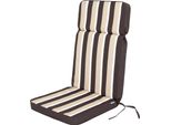 Hobbygarden Cuscino Per Sedia Da Giardino Con Schienale Alto Base Hl Cuscino Per Seduta, Cuscino Confortevole, Cuscino Da Giardino Imbottito Sedia Da Giardino Lounger Chair - Eliza - 119 X 49 X 5 Cm - Marrone A Righe Beige