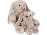Brubaker Coniglietto Di Peluche Con Orecchie Flosce - 18 Cm E 28 Cm Regalo Di Peluche Per Bambini E Neonati - Coniglietto Di Peluche Per Mamma E Bambino - Set Di Peluche Grigio Marrone