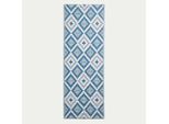 Homescapes Tappeto Da Esterno Resistente Alle Intemperie Blu-Bianco 75 X 200 Cm, Tappeto Da Giardino Mia Reversibile, Runner A Motivi Geometrici Per Balcone, Terrazza, Cucina, Corridoio E Giardino D'inverno