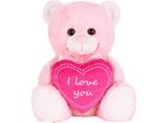 Brubaker Orsetto Di Peluche Con Cuore Rosa - Ti Amo - 25 Cm - Orsetto Di Peluche Con Cuore - Peluche Rosa
