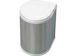 Emuca 8035865 Cestino Per Rifiuti 13 Litri Da 40 Cm Di Larghezza Del Mobile, Plastica Bianca E Acciaio Inox