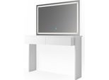 Vicco Tavolo Da Toeletta Azur, 120 Cm Con Specchio A Led, Bianco