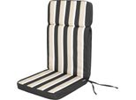 Hobbygarden Cuscino Per Sedia Da Giardino Con Schienale Alto Base Hl Cuscino Per Seduta, Cuscino Confortevole, Cuscino Da Giardino Imbottito Sedia Da Giardino Lounger Chair - Eliza - 119 X 49 X 5 Cm - Grafite Con Strisce Beige