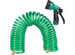 Relaxdays Tubo Flessibile A Spirale Per Acqua Con Doccia 10 M