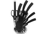Set Di Coltelli Herzberg Da 8 Pezzi Con Supporto In Acrilico - Marmo Nero