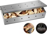 Cassetta Per Affumicatura In Acciaio Inox Per Bbq | Cassetta Per Affumicatura [22X9,5X4,4Cm] Con Pratico Coperchio Incernierato Per Barbecue A Gas E A Carbonella | Chips Per Affumicatura | Conferisce Un Sapore Affumicato | Coperchio Ventilato | Accessori Per Barbecue