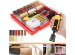 Fiqops Set Per La Riparazione Del Legno Parquet Laminato 17 Pezzi Per La Riparazione A Cera Delle Superfici In Legno Superfici In Legno