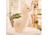 46 Cm Peluche Alpaca Realistico Peluche Alpaca Cammello, Bianco