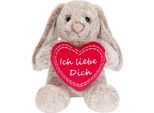 Brubaker Coniglietto Di Peluche Con Cuore Rosso E Orecchie Flosce - Ti Amo - 28 Cm Peluche Regalo - Peluche Coniglietto Di Peluche - Peluche Grigio Marrone