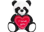 Brubaker Orsetto Di Peluche Panda Con Cuore Rosso - I Love You - 25 Cm - Peluche Orso Panda - Peluche Orsetto Di Peluche Orsetto Di Peluche - Peluche Bianco Nero