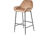 Homescapes Sgabello Da Bar "Eton"" Sgabello Da Banco In Velluto Con Schienale Alto 103 Cm - Beige"