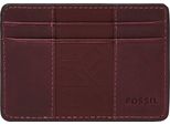 Fossil Portacarte Everett Card Case Eggplant Rosso