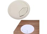 Set Di 2 Passacavi Da Scrivania 60 Mm - Colore [Bianco] - Uscita Cavi Con Guarnizione Antipolvere Per Varie Scrivanie E Piani Di Lavoro Per Ufficio | Scatola Rotonda Per Cavi In Plastica Abs | Uscita Cavi