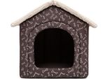 Cuscino Per Cani Cuccia Per Cani Letto Per Animali Domestici Letto Per Gatti - Standard - 38 X 38 X 32 Cm [Taglia: R1] - Marrone Con Osso