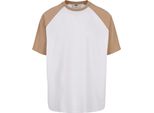 PáNské TričKo Urban Classics Organic Oversized Raglan Tee White/Unionbeige - S