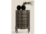 Casa Padrino Cassettiera Barocca Nero/Oro - Mobile Nobile In Legno Massiccio Con 5 Cassetti - Mobili Barocchi - Qualità Lussuosa - Italy