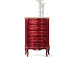 Casa Padrino Cassettiera Barocca Rosso Bordeaux / Oro - Mobile Nobile In Legno Massiccio Con 5 Cassetti - Mobili Barocchi - Qualità Eccellente - Italy