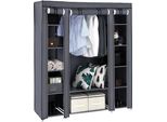 150 X 45 X 175 Cm Armadio In Tessuto Armadio Con Appendiabiti E Ripiani Grigio