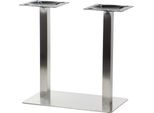 Base Per Tavolo Doppia In Acciaio Inox SH-3003-1/S, Per Ufficio, Hotel, Ristorante, 70X40X72,5 Cm, Acciaio Inox Spazzolato
