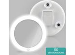 Emke ф165Mm Led Specchio Per Il Trucco Specchio Cosmetico Specchio Da Parete Con Ventosa E Specchio D'ingrandimento 5X