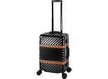 Valigia Bagaglio A Mano A Guscio Rigido 4 Ruote Trolley - Nero - Travelhouse Paris