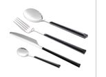 Set Di Posate 24 Pezzi Per 6 Persone In Acciaio Inox Multiuso Inserto Per Casa Coltello Forchetta Cucchiaio Cucina Ristorante Marmo-Nero