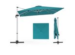 Ombrellone Costway Ø300Cm, Ombrellone Da Patio Con Base A Croce, Ombrellone Da Giardino A Sbalzo, Ombrellone Quadrato A Sbalzo, Ombrellone Da Mercato Con Manovella Per Giardino E Piscina
