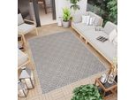 Tappeto Outdoor Indoor Grigio Nero Terrazza Balcone Impermeabile Resistente Ai Raggi Uv 80 X 150 Cm