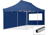 Toolport 3X6M Gazebo Pieghevole Con Laterali (Finestre Panoramiche), Economy Alluminio, Blu Scuro