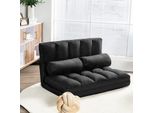 Divano Letto Costway Con 2 Cuscini, Divano Letto Con Schienale Regolabile A 6 Livelli, Divano Pieghevole, Divano Da Terra Per Camera Da Letto, Soggiorno E Balcone (Nero)