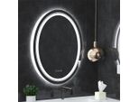 Wisfor Led Specchio Da Bagno Rotondo 50×70Cm Specchio Da Parete Specchio Da Bagno Antiappannamento Per Bagno Camera Da Letto Make-Up
